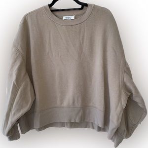 Beige / Tan Crewneck Oversized Sweatshirt